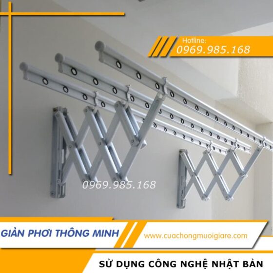 Giàn phơi thông minh xếp tường