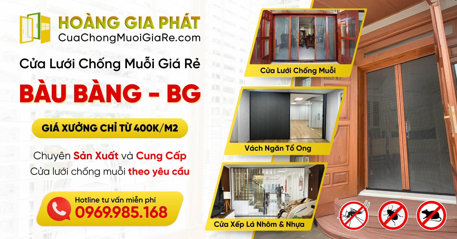 Cửa Lưới Chống Muỗi Bàu Bàng, Bình Dương Giá Rẻ - Cửa Lưới Hoàng Gia Phát
