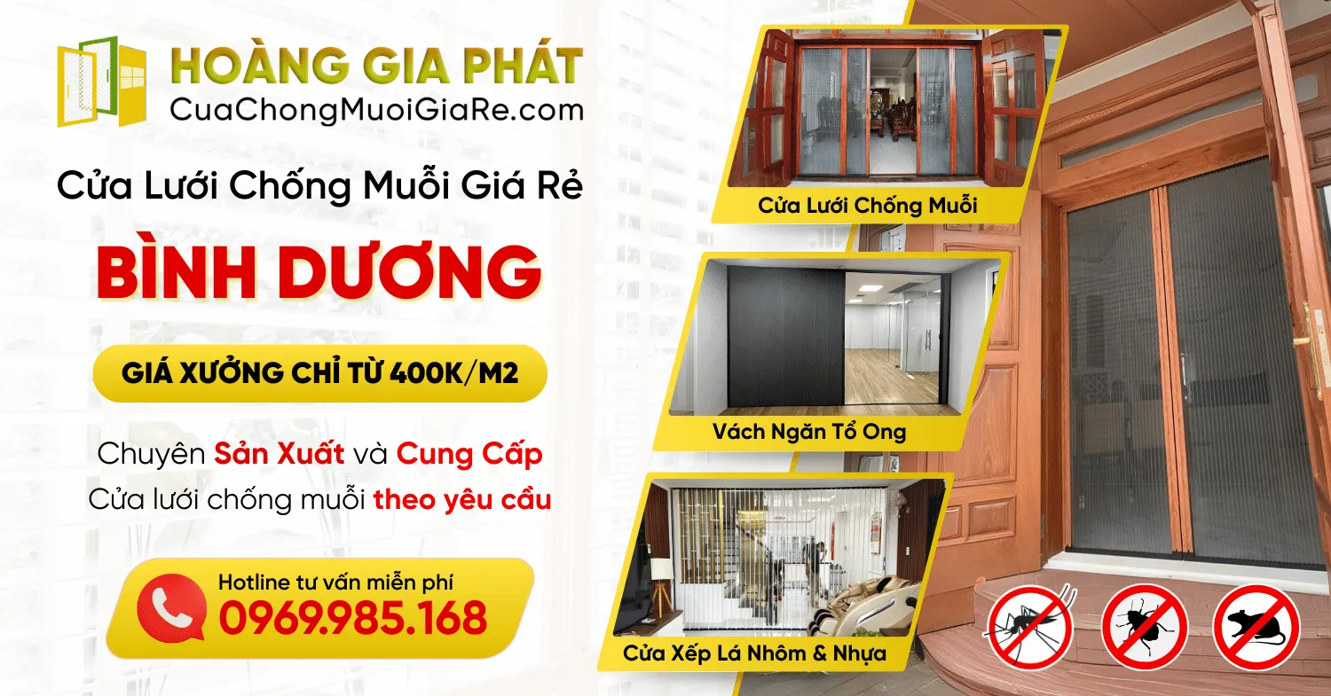 Cửa Lưới Chống Muỗi Bình Dương Giá Rẻ - Cửa Lưới Hoàng Gia Phát