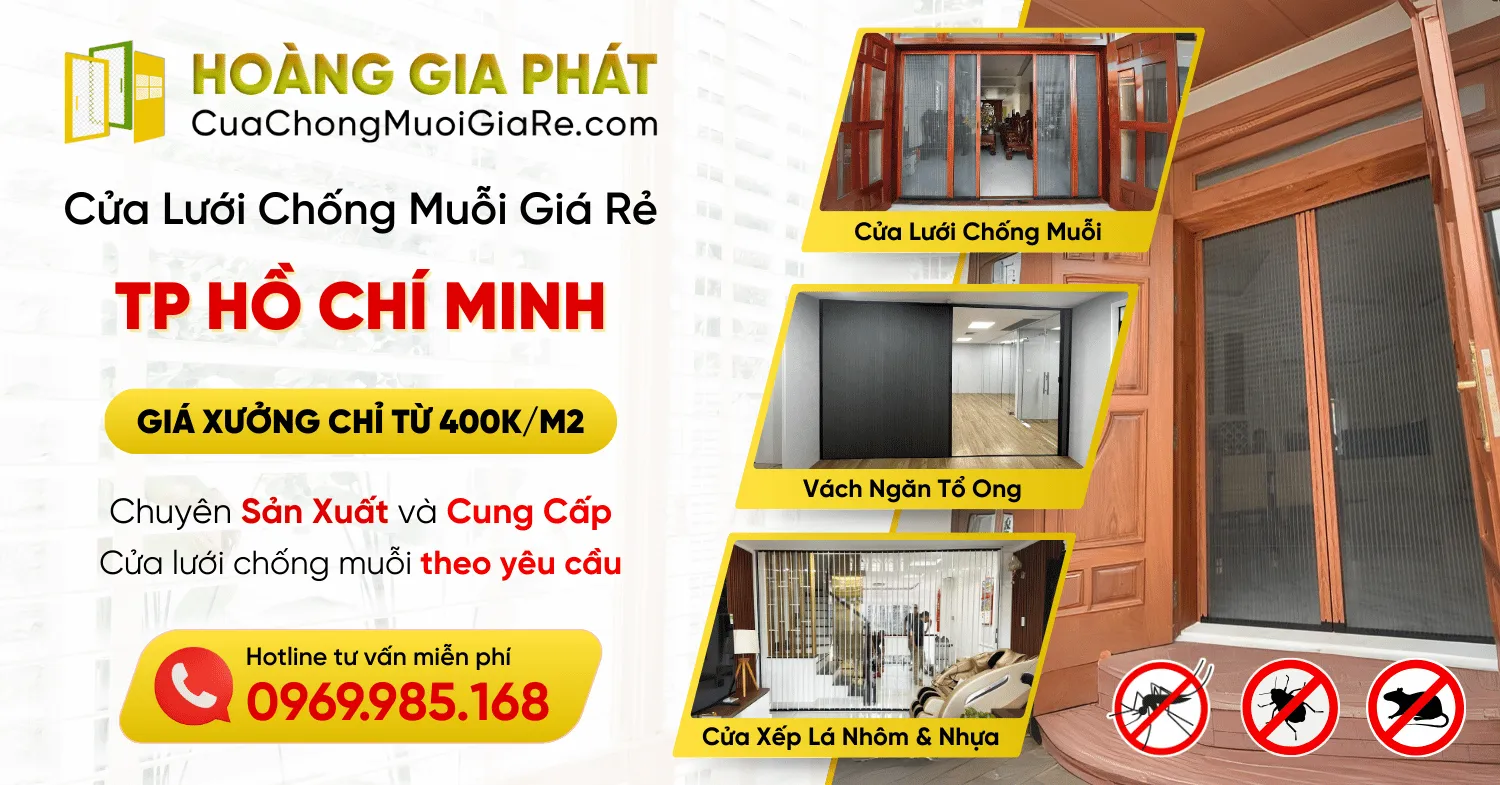 Cửa Lưới Chống Muỗi Hồ Chí Minh (TP.HCM) Giá Rẻ - Cửa Lưới Hoàng Gia Phát