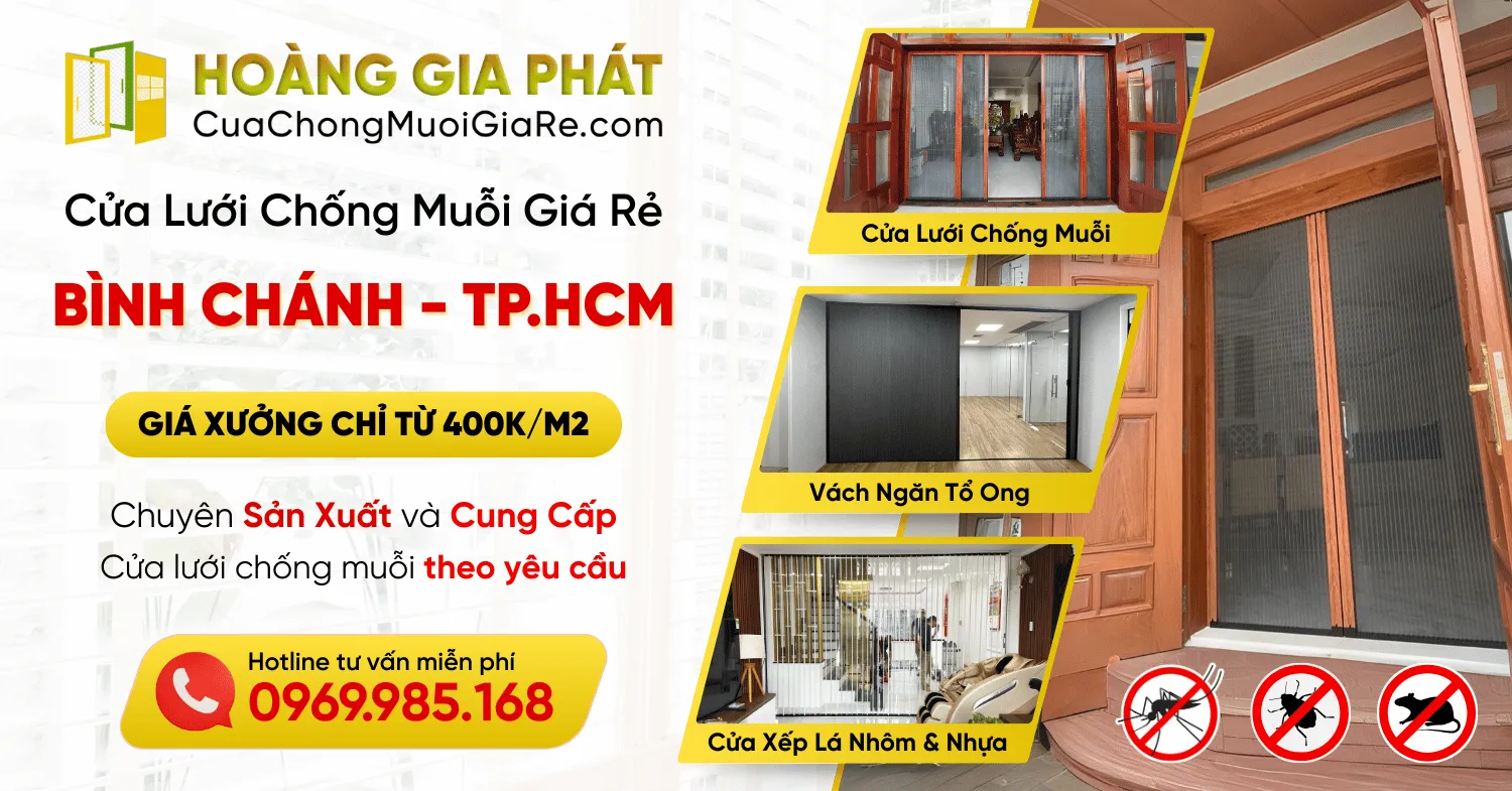 Cửa Lưới Chống Muỗi Huyện Bình Chánh, Hồ Chí Minh (TP.HCM) Giá Rẻ - Cửa Lưới Hoàng Gia Phát