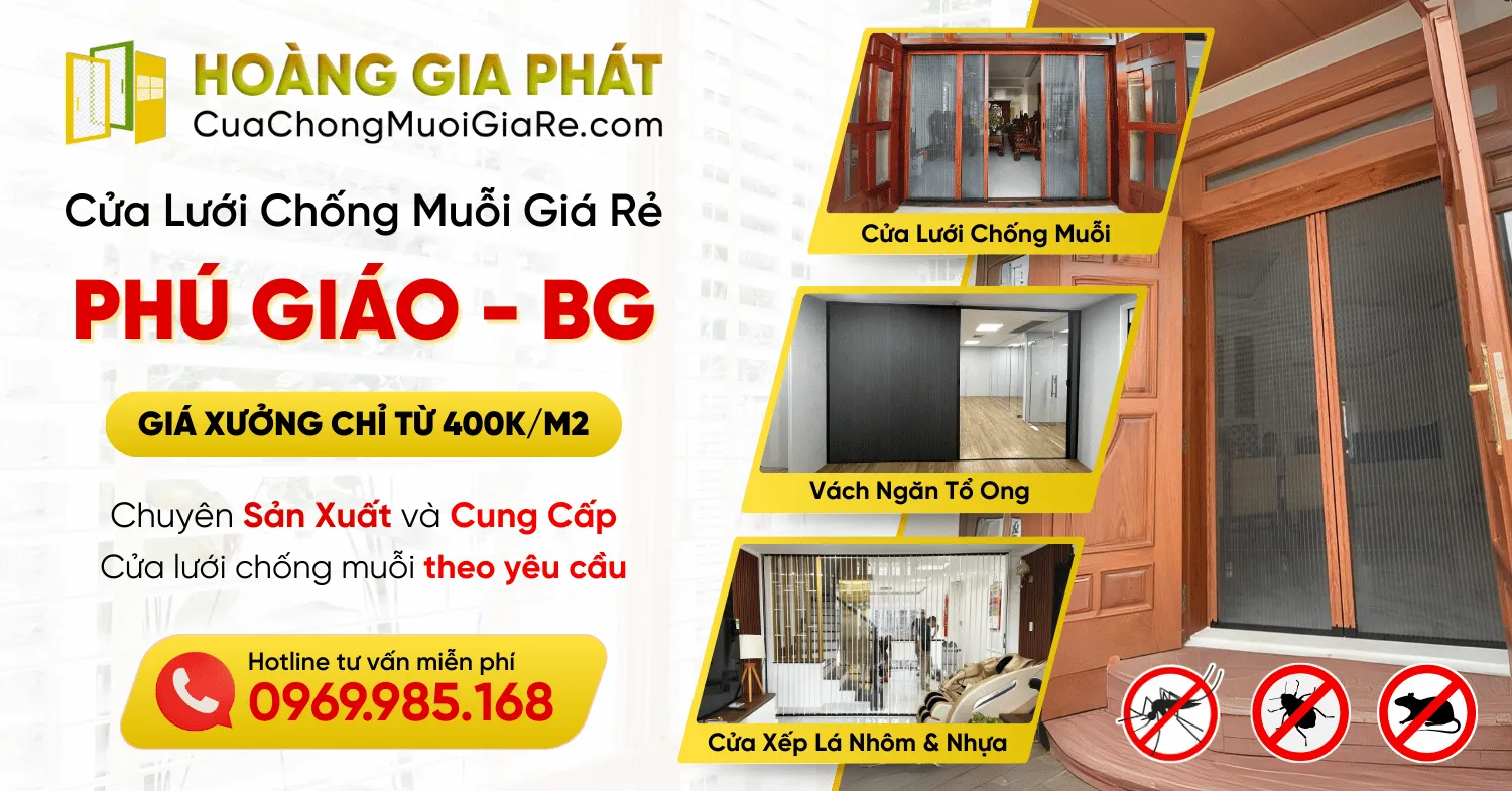 Cửa Lưới Chống Muỗi Phú Giáo, Bình Dương Giá Rẻ - Cửa Lưới Hoàng Gia Phát