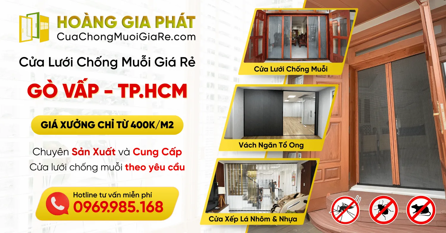Cửa Lưới Chống Muỗi Quận Gò Vấp, Hồ Chí Minh (TP.HCM) Giá Rẻ - Cửa Lưới Hoàng Gia Phát
