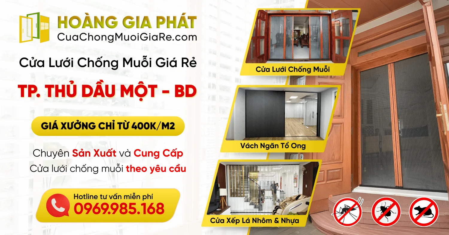 Cửa Lưới Chống Muỗi Thành Phố Thủ Dầu Một, Bình Dương Giá Rẻ - Cửa Lưới Hoàng Gia Phát