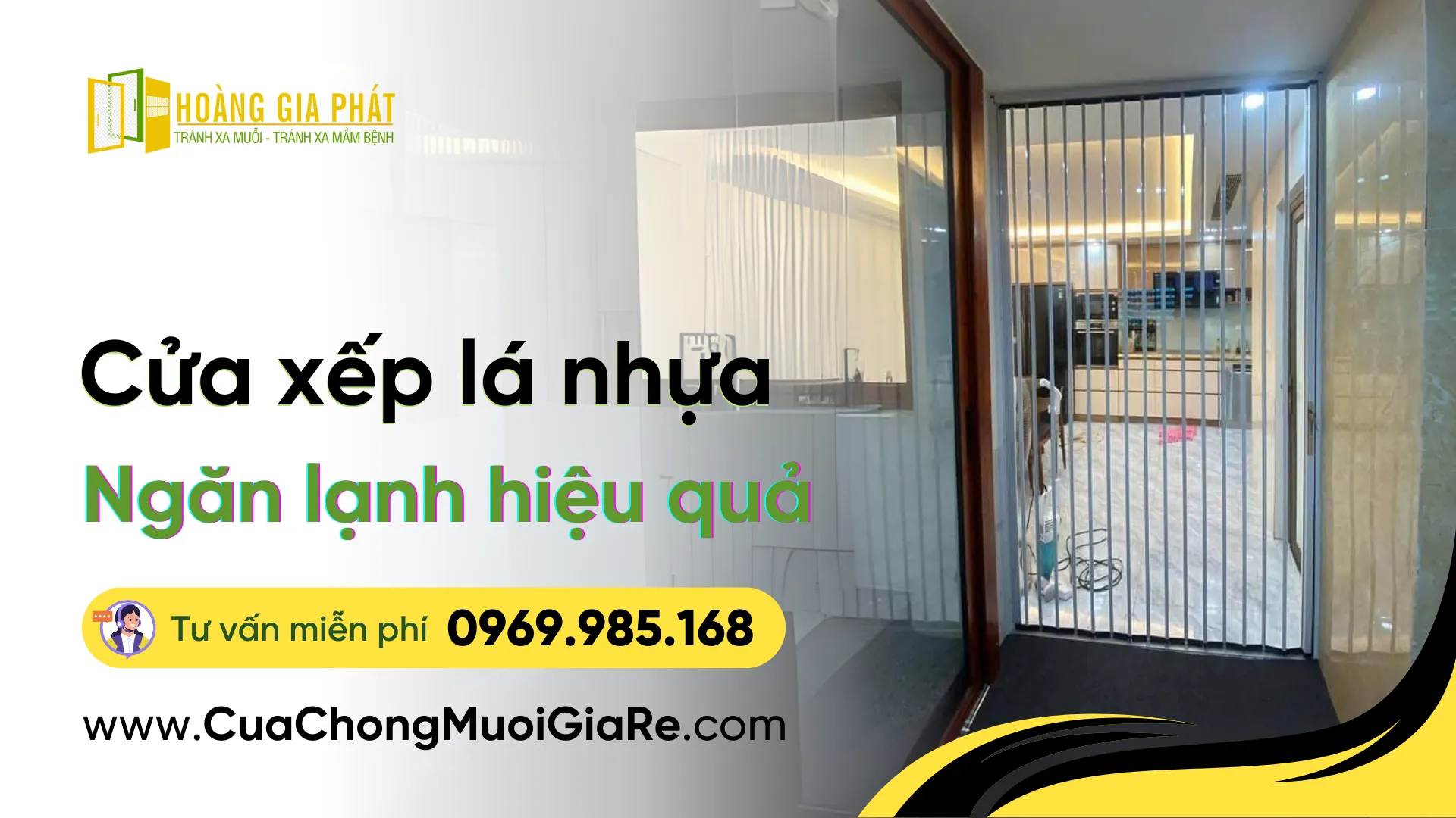 Cửa xếp lá nhựa ngăn lạnh – Dự án lắp đặt thực tế do Cửa Lưới Hoàng Gia Phát thi công