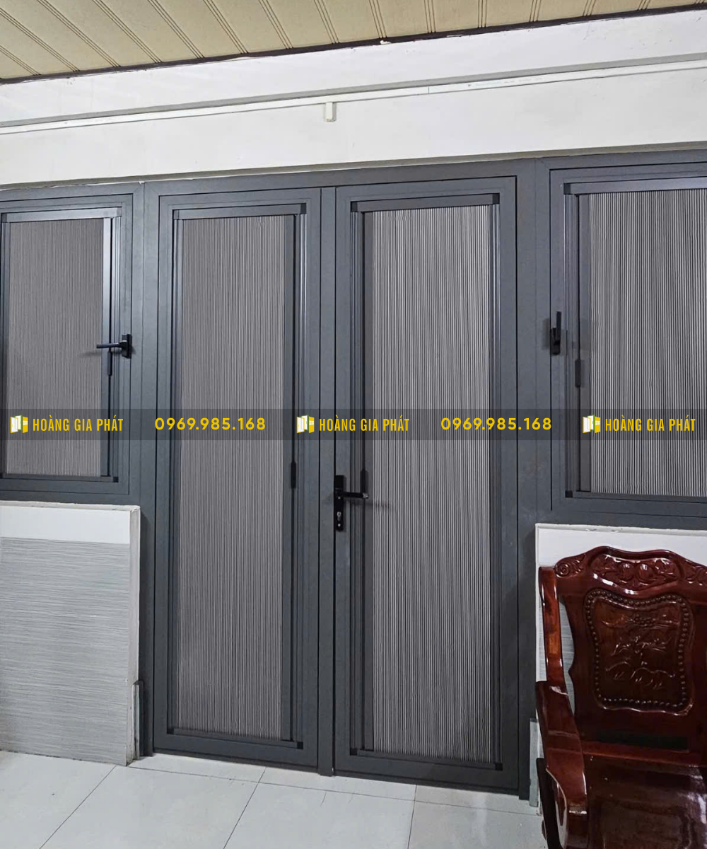 Rèm tổ ong lùa trên kính - Cửa Lưới Hoàng Gia Phát